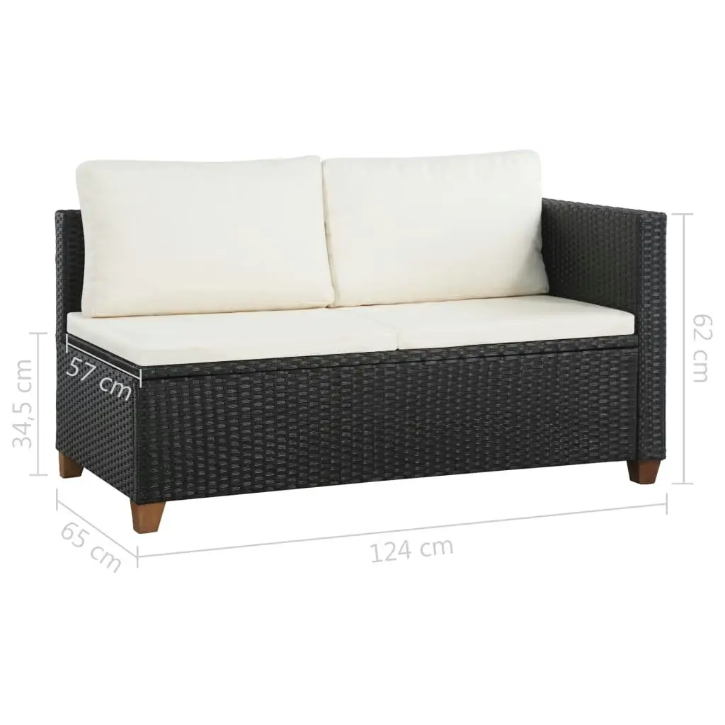 4 Piece Garden Lounge Set with Cushions Poly Rattan Black 44107