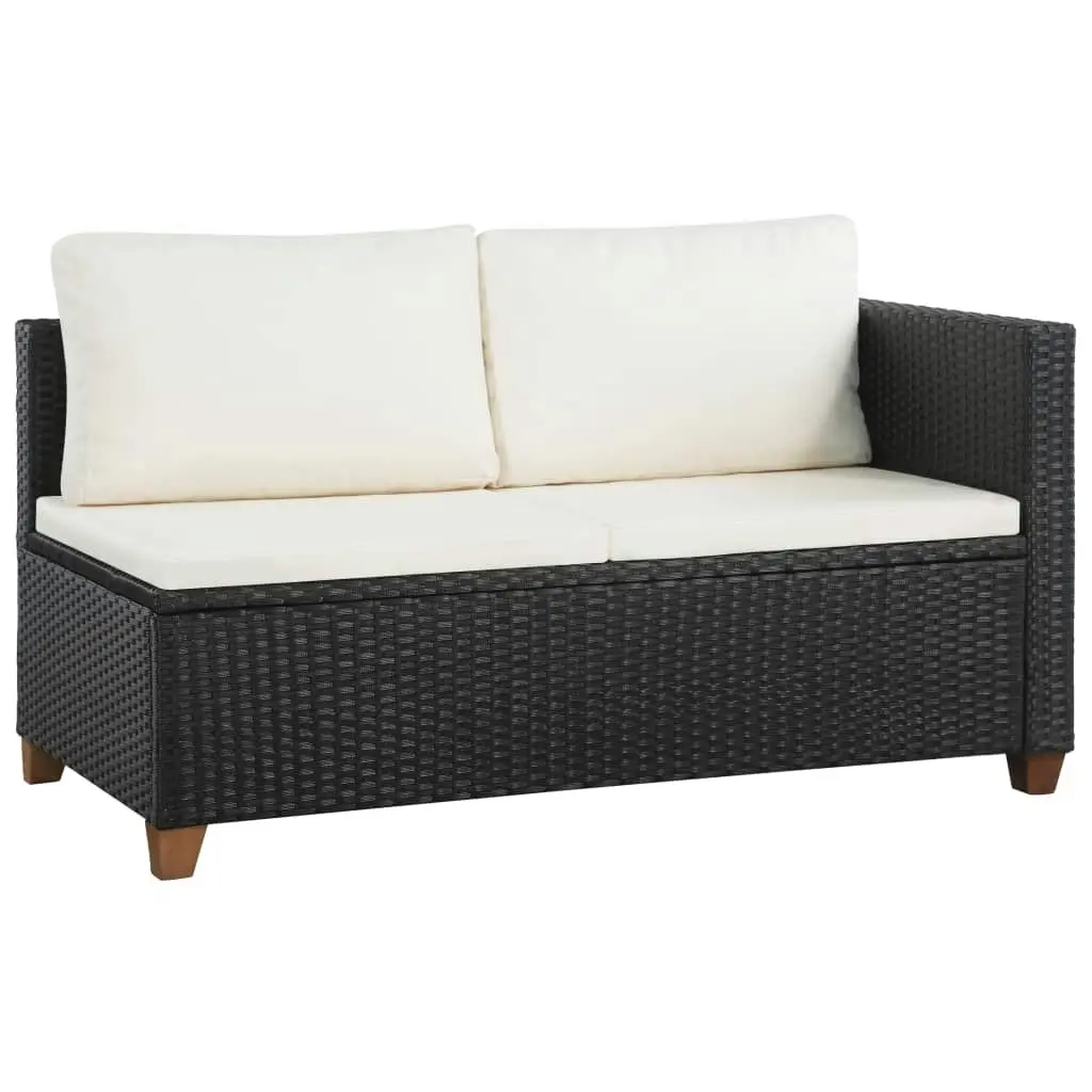 4 Piece Garden Lounge Set with Cushions Poly Rattan Black 44107