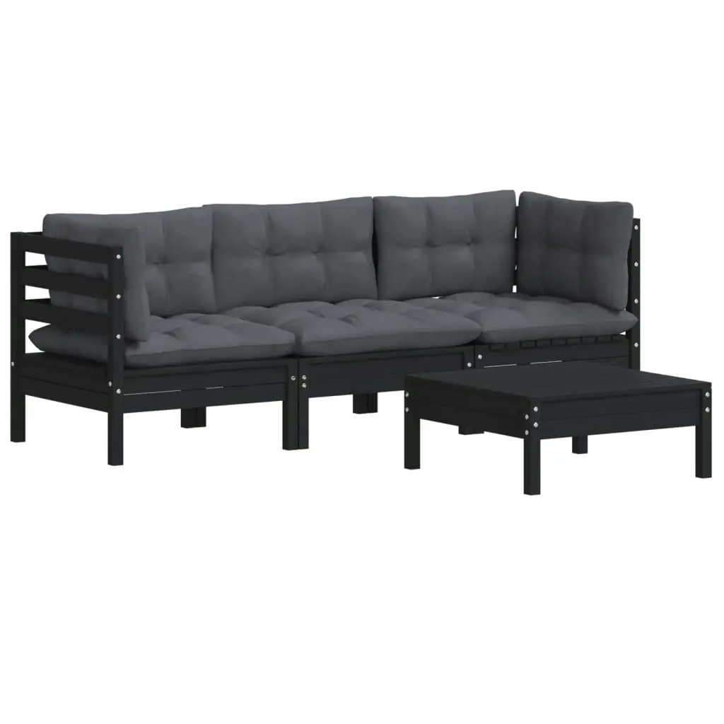 4 Piece Garden Lounge Set with Anthracite Cushions Pinewood 3096110