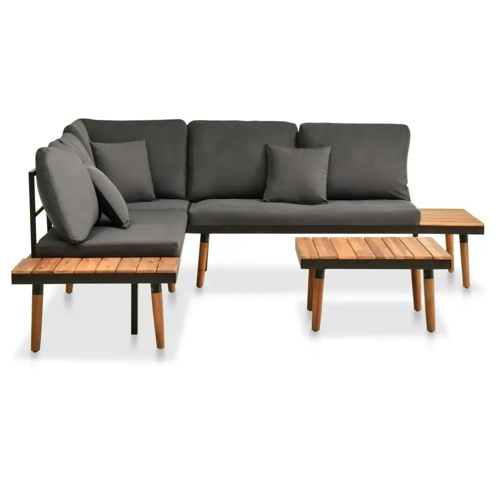 4 Piece Garden Lounge Set with Cushions Solid Acacia Wood 46466