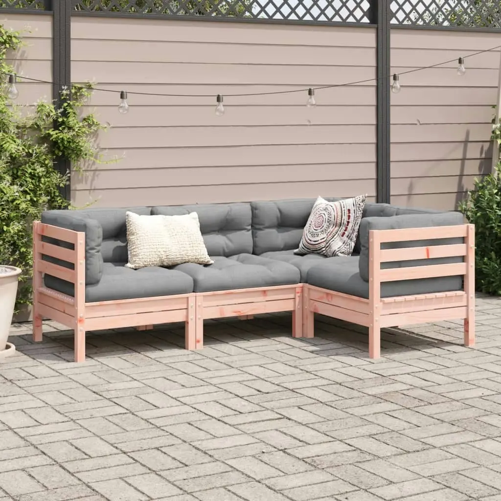 4 Piece Garden Sofa Set with Cushions Solid Wood Douglas Fir 3299417