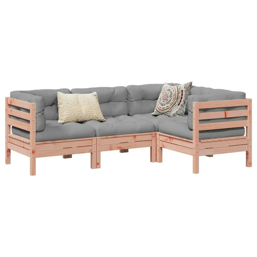 4 Piece Garden Sofa Set with Cushions Solid Wood Douglas Fir 3299417