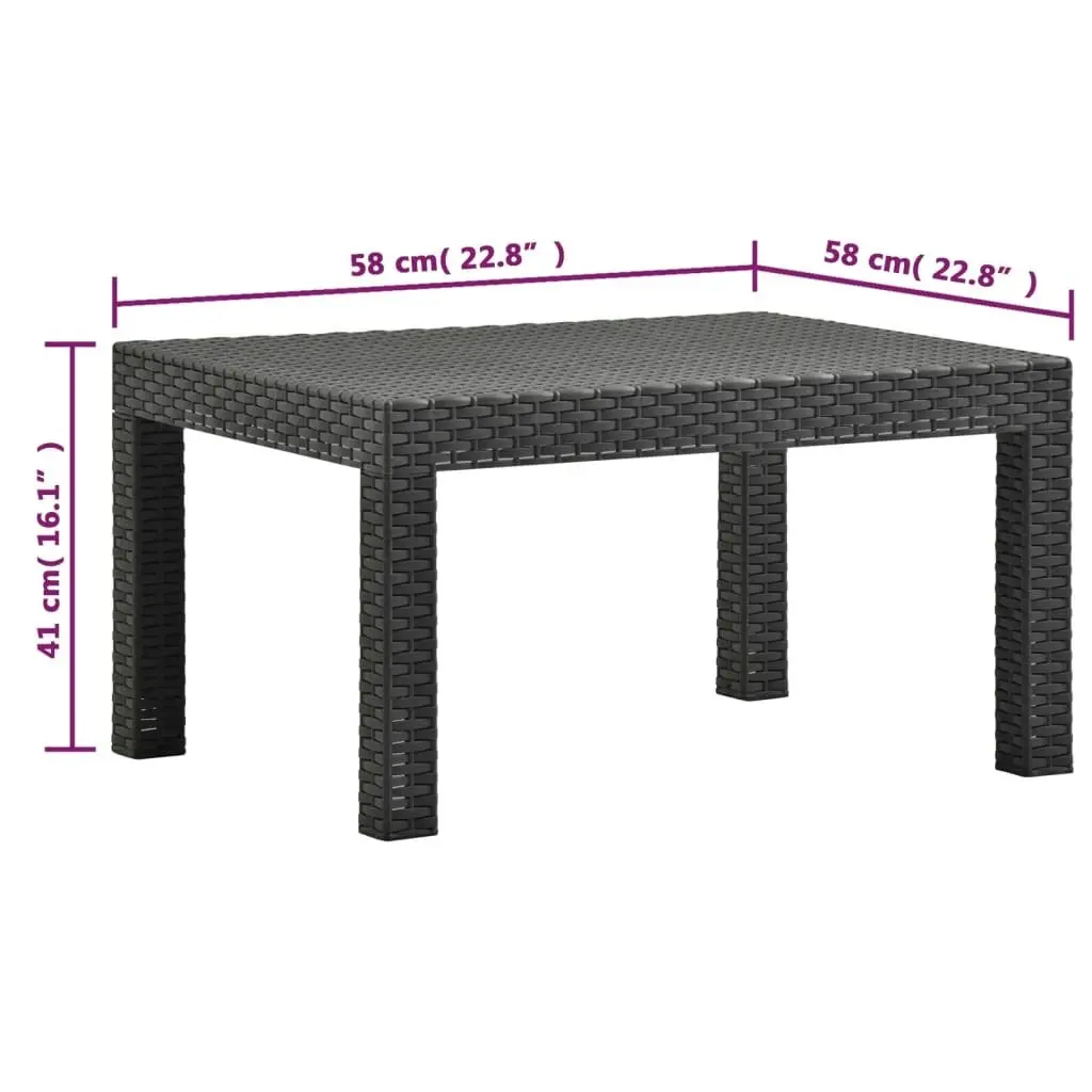 4 Piece Garden Lounge Set with Cushions PP Rattan Anthracite 3079676