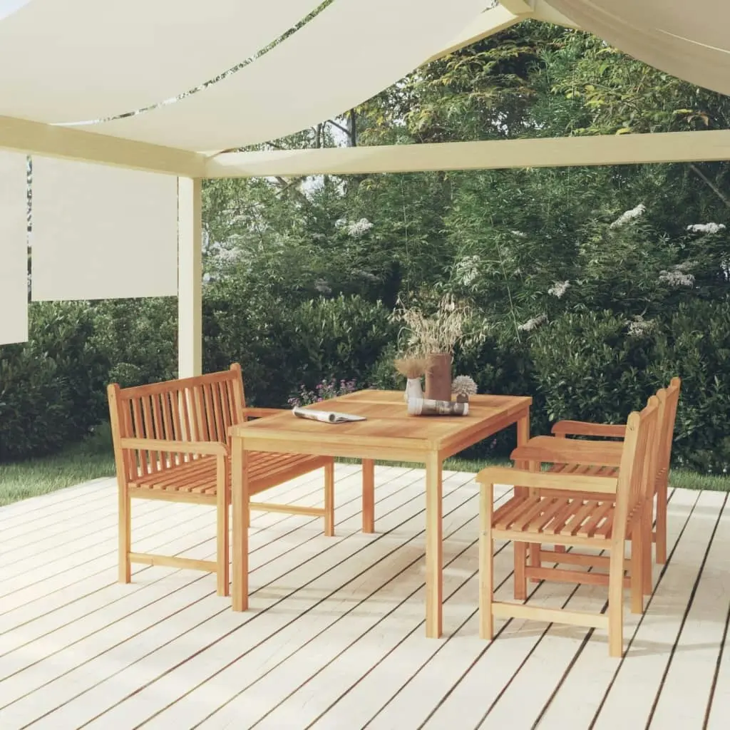 4 Piece Garden Dining Set Solid Wood Teak 3157166