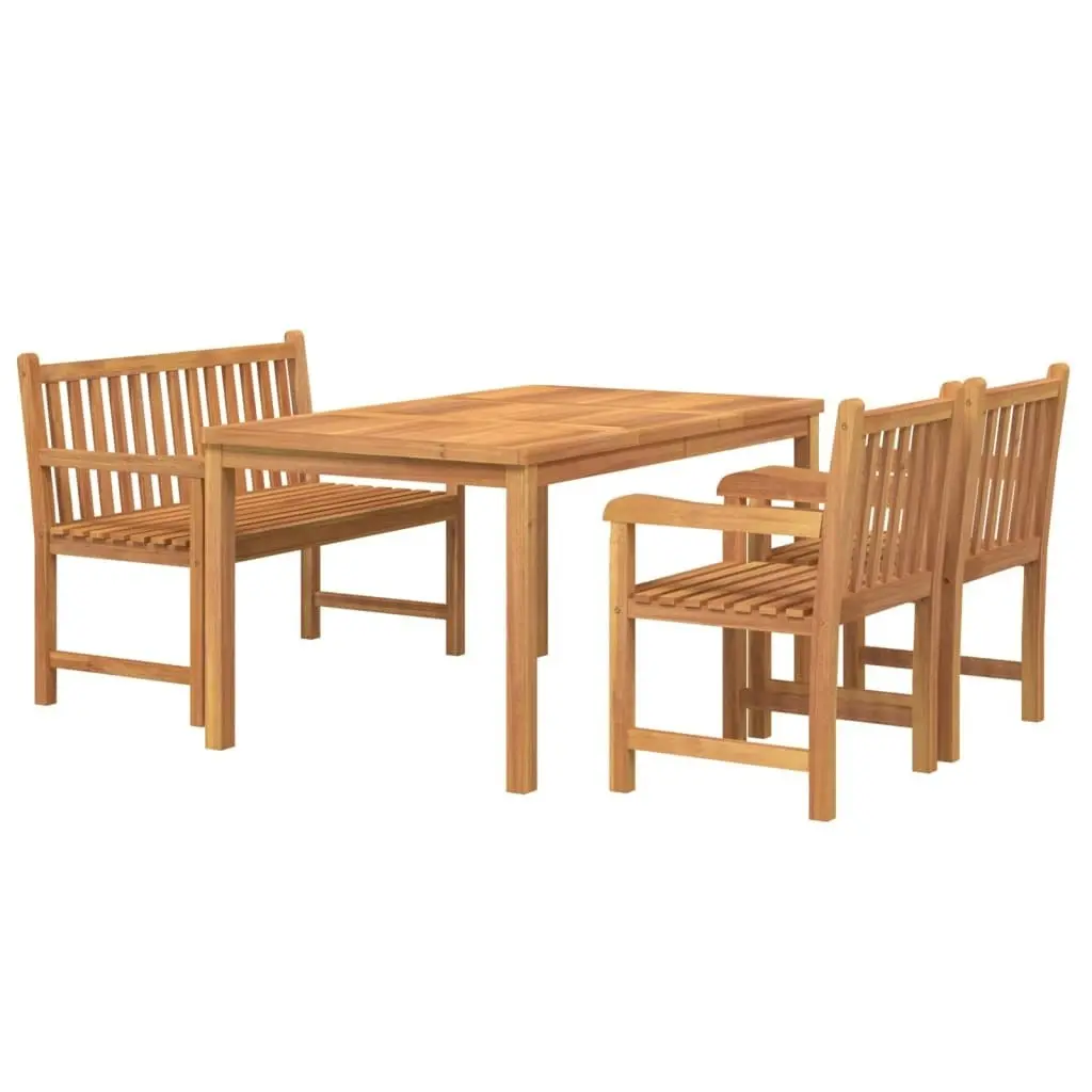 4 Piece Garden Dining Set Solid Wood Teak 3157166