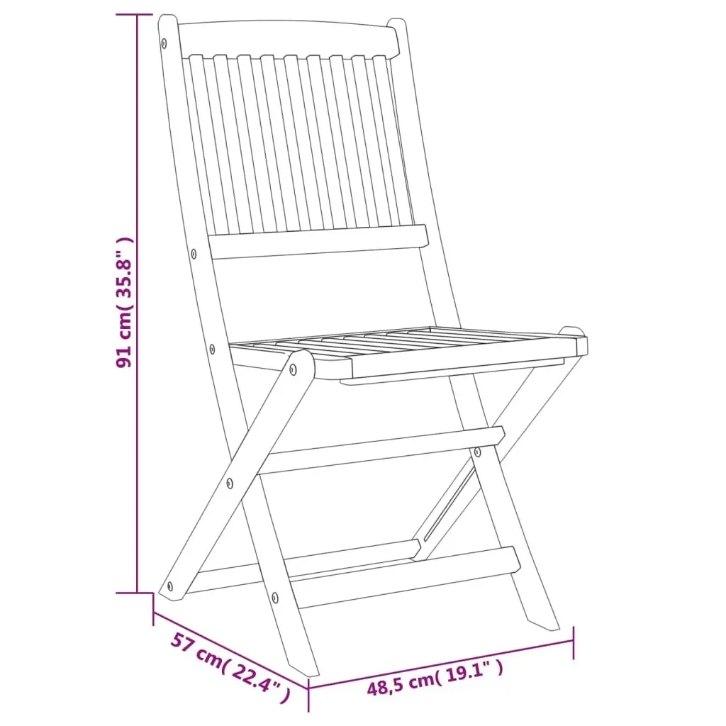 5 Pieces Garden Dining Set Solid Wood Acacia 3203353