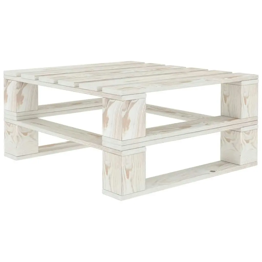 5 Piece Garden Pallet Lounge Set Solid Pinewood White 3081763