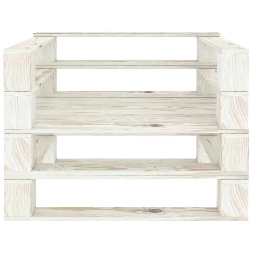 5 Piece Garden Pallet Lounge Set Solid Pinewood White 3081763