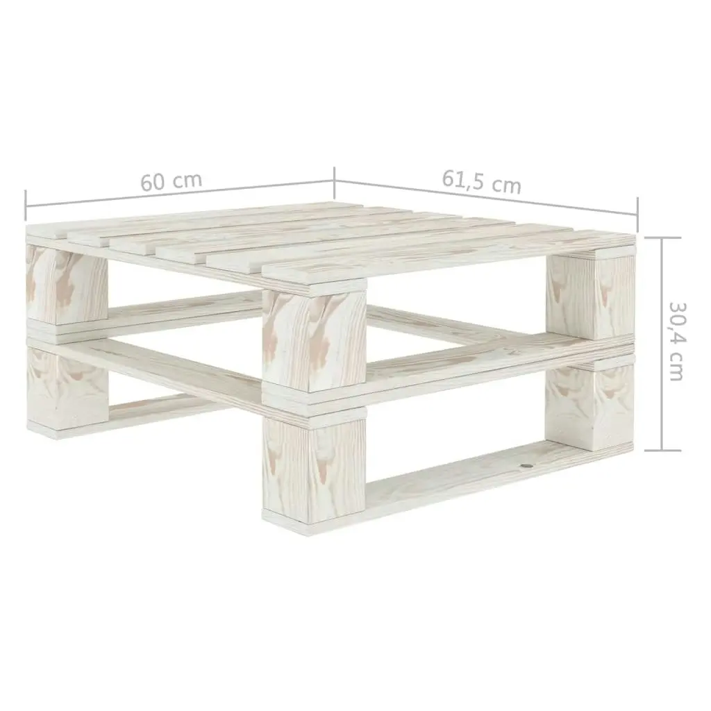 5 Piece Garden Pallet Lounge Set Solid Pinewood White 3081763