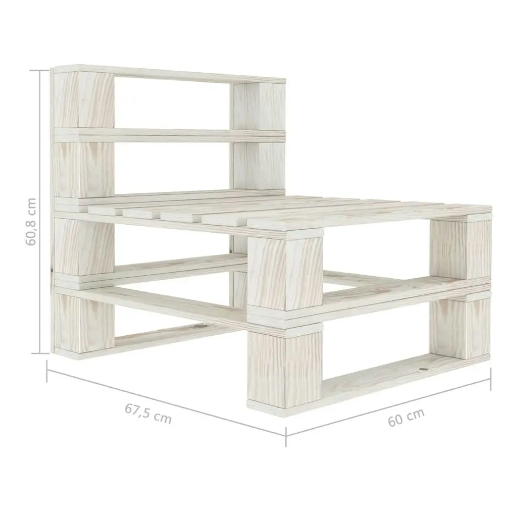 5 Piece Garden Pallet Lounge Set Solid Pinewood White 3081763