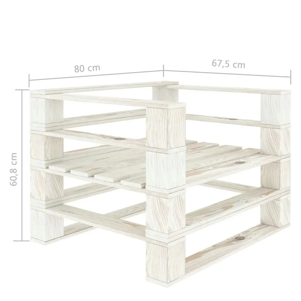 5 Piece Garden Pallet Lounge Set Solid Pinewood White 3081763