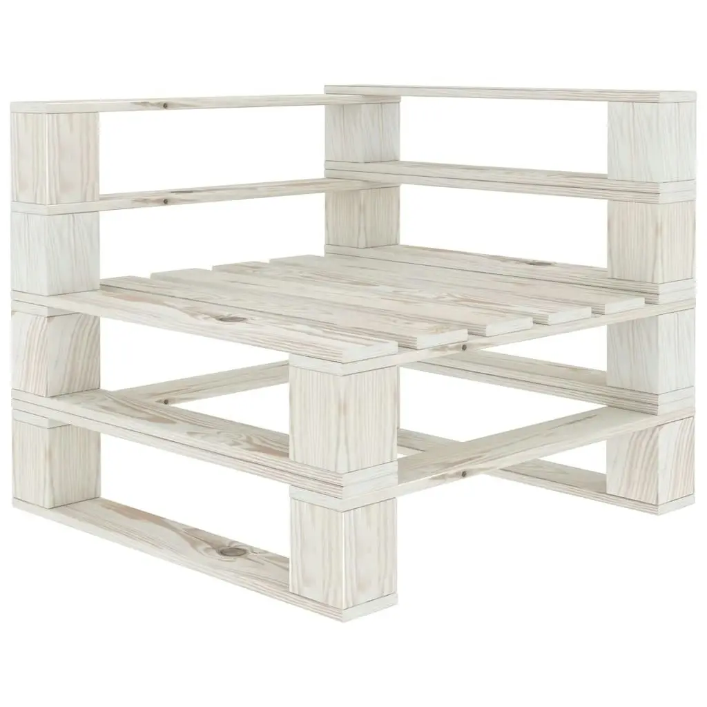 5 Piece Garden Pallet Lounge Set Solid Pinewood White 3081763