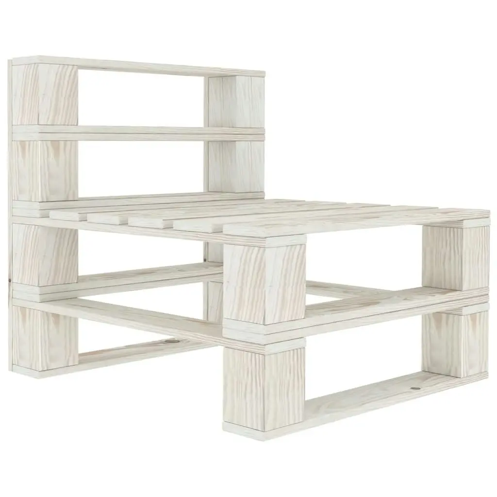 5 Piece Garden Pallet Lounge Set Solid Pinewood White 3081763