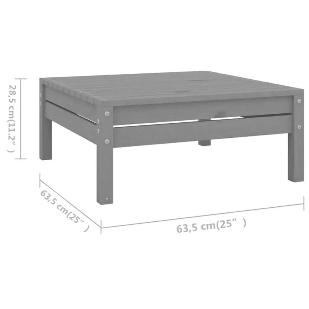 5 Piece Garden Lounge Set Solid Pinewood Grey 3082639