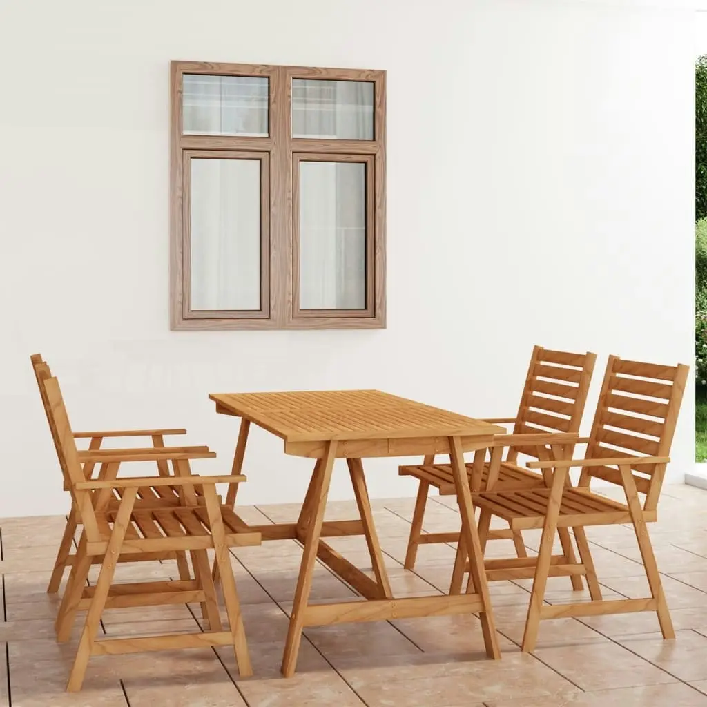 5 Piece Garden Dining Set Solid Acacia Wood 3057844