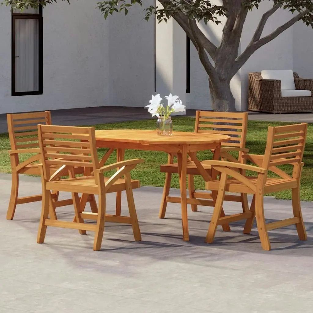 5 Piece Garden Dining Set Solid Wood Acacia 3156860