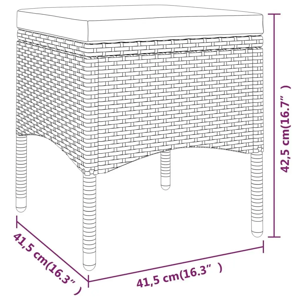 5 Piece Garden Lounge Set Poly Rattan Black 3058468