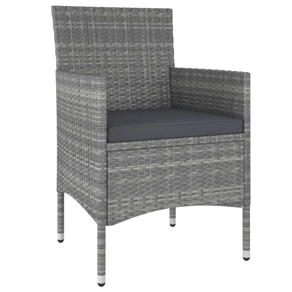 5 Piece Garden Lounge Set Poly Rattan Grey 3058473