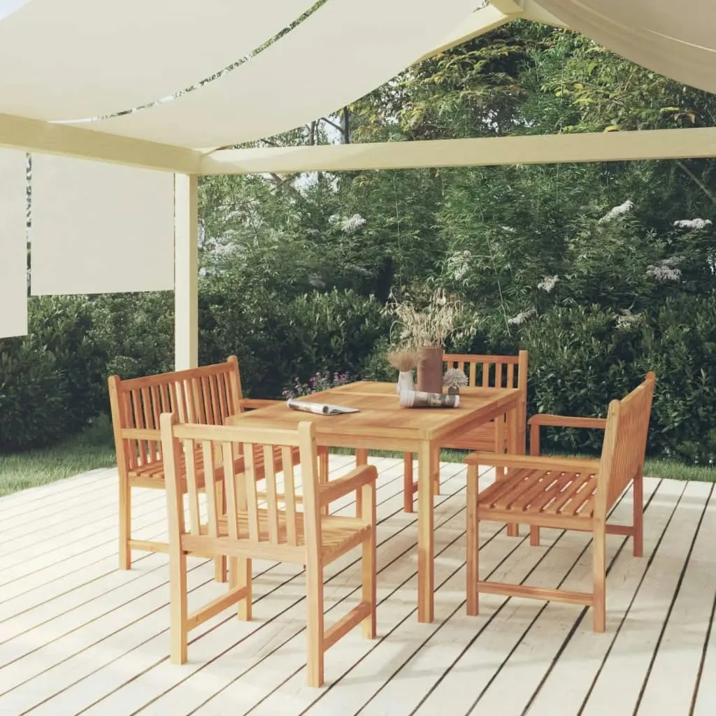 5 Piece Garden Dining Set Solid Wood Teak 3157167