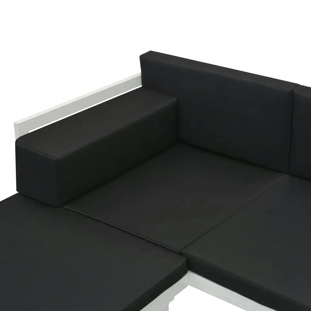 5 Piece Garden Lounge Set Textilene Aluminium Black 42814