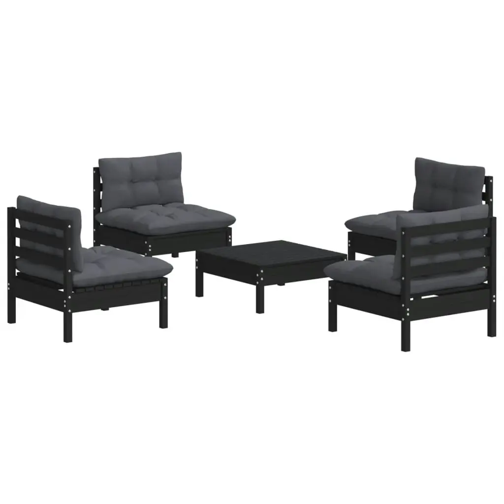 5 Piece Garden Lounge Set with Anthracite Cushions Pinewood 3096038