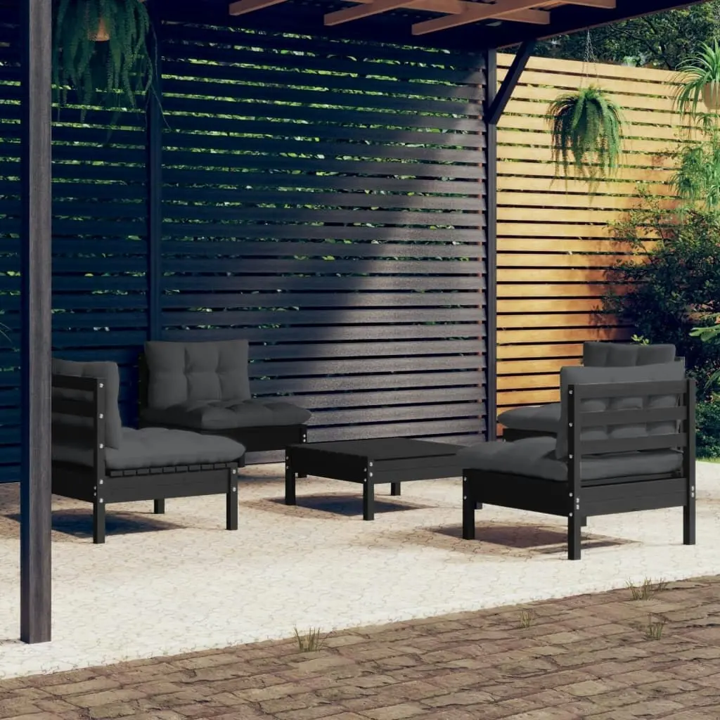 5 Piece Garden Lounge Set with Anthracite Cushions Pinewood 3096038