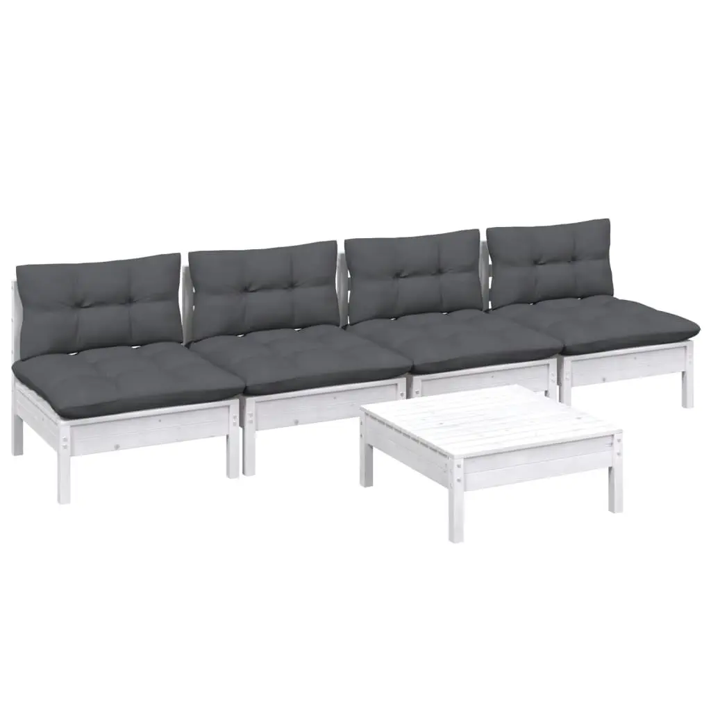 5 Piece Garden Lounge Set with Anthracite Cushions Pinewood 3096131