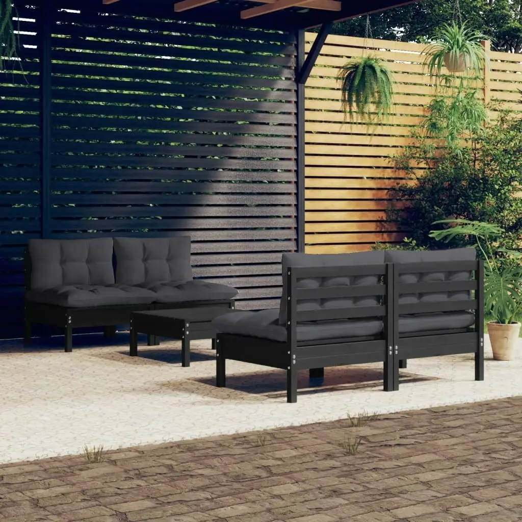 5 Piece Garden Lounge Set with Anthracite Cushions Pinewood 3096008