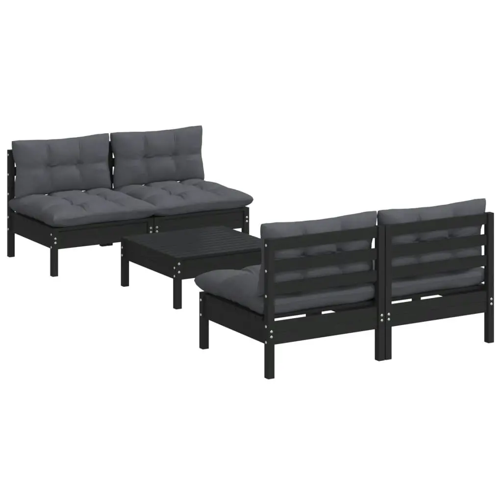 5 Piece Garden Lounge Set with Anthracite Cushions Pinewood 3096008