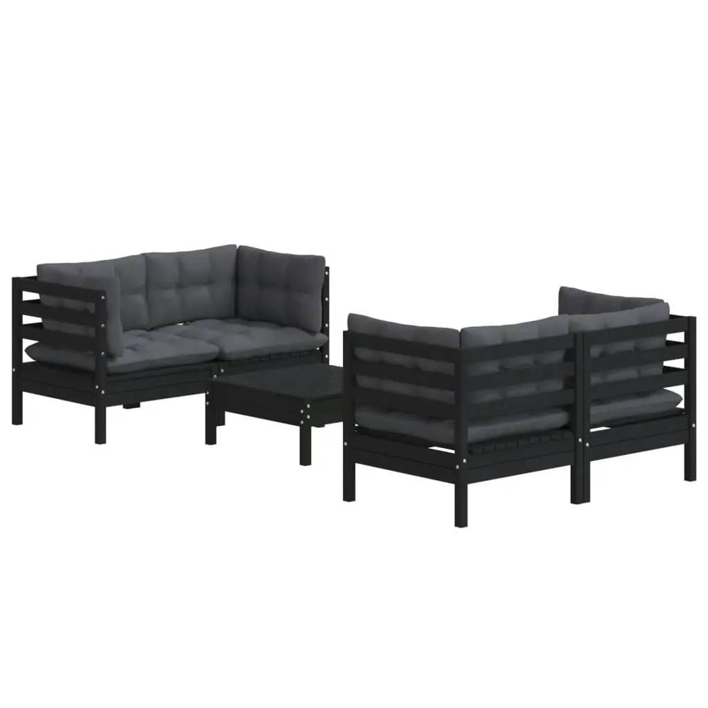 5 Piece Garden Lounge Set with Anthracite Cushions Pinewood 3096026