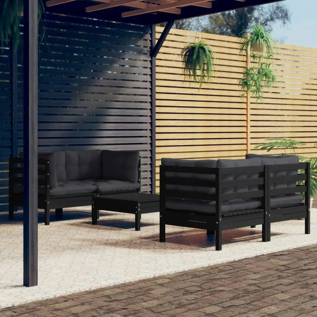 5 Piece Garden Lounge Set with Anthracite Cushions Pinewood 3096026