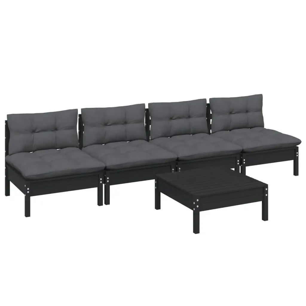 5 Piece Garden Lounge Set with Anthracite Cushions Pinewood 3096134