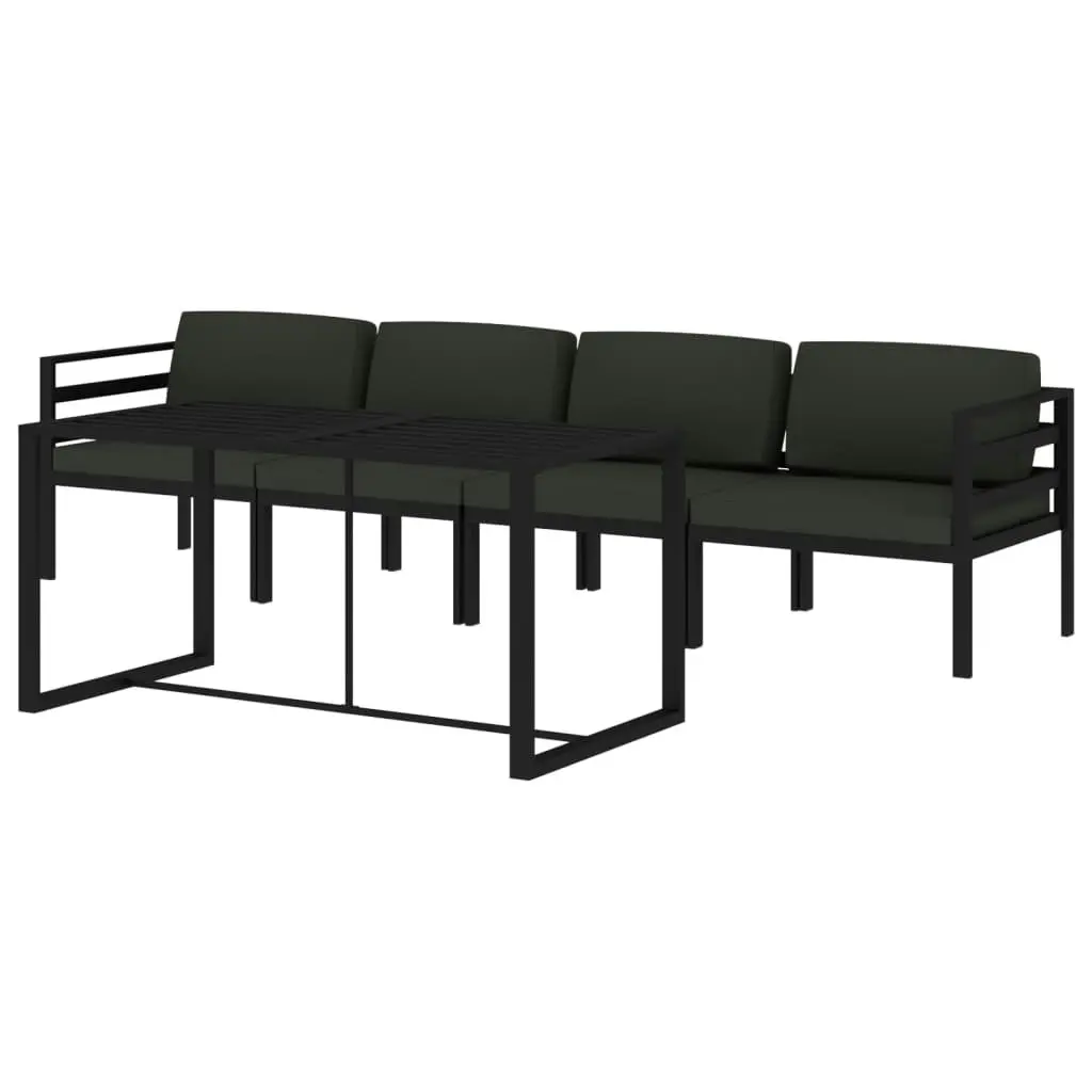 5 Piece Garden Lounge Set with Cushions Aluminium Anthracite 3115918