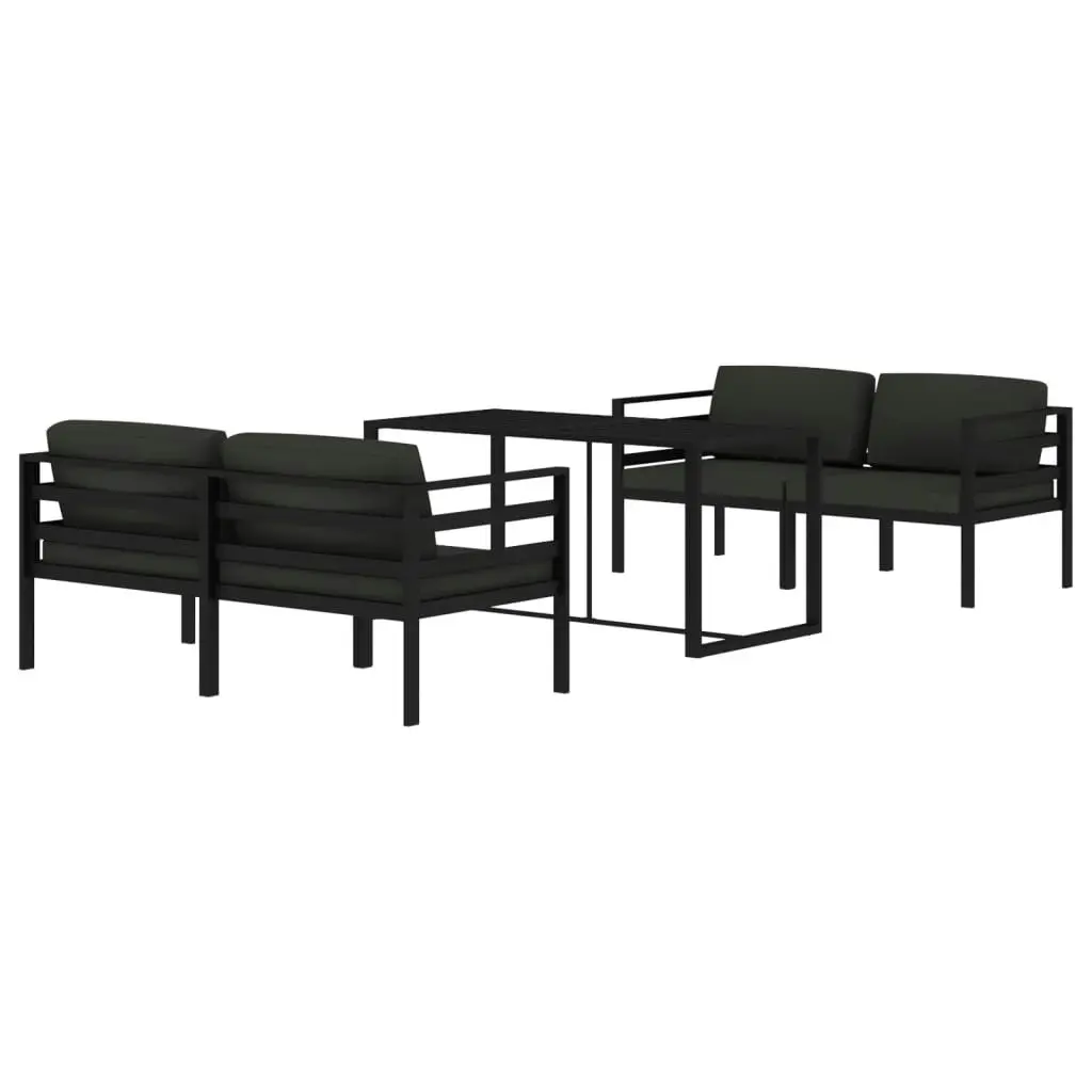 5 Piece Garden Lounge Set with Cushions Aluminium Anthracite 3115924