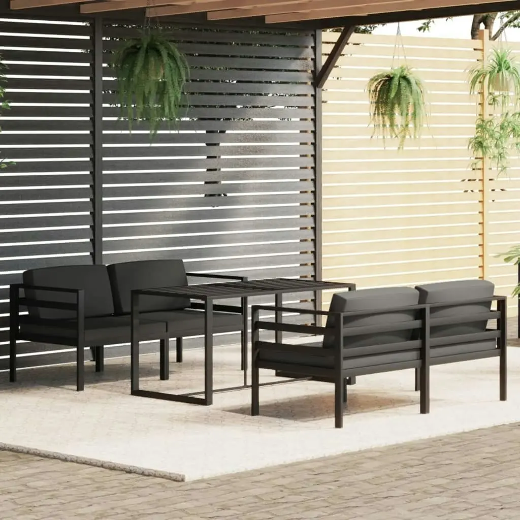 5 Piece Garden Lounge Set with Cushions Aluminium Anthracite 3115924