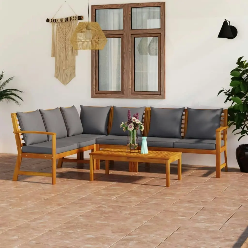 5 Piece Garden Lounge Set with Cushion Solid Acacia Wood 3057780