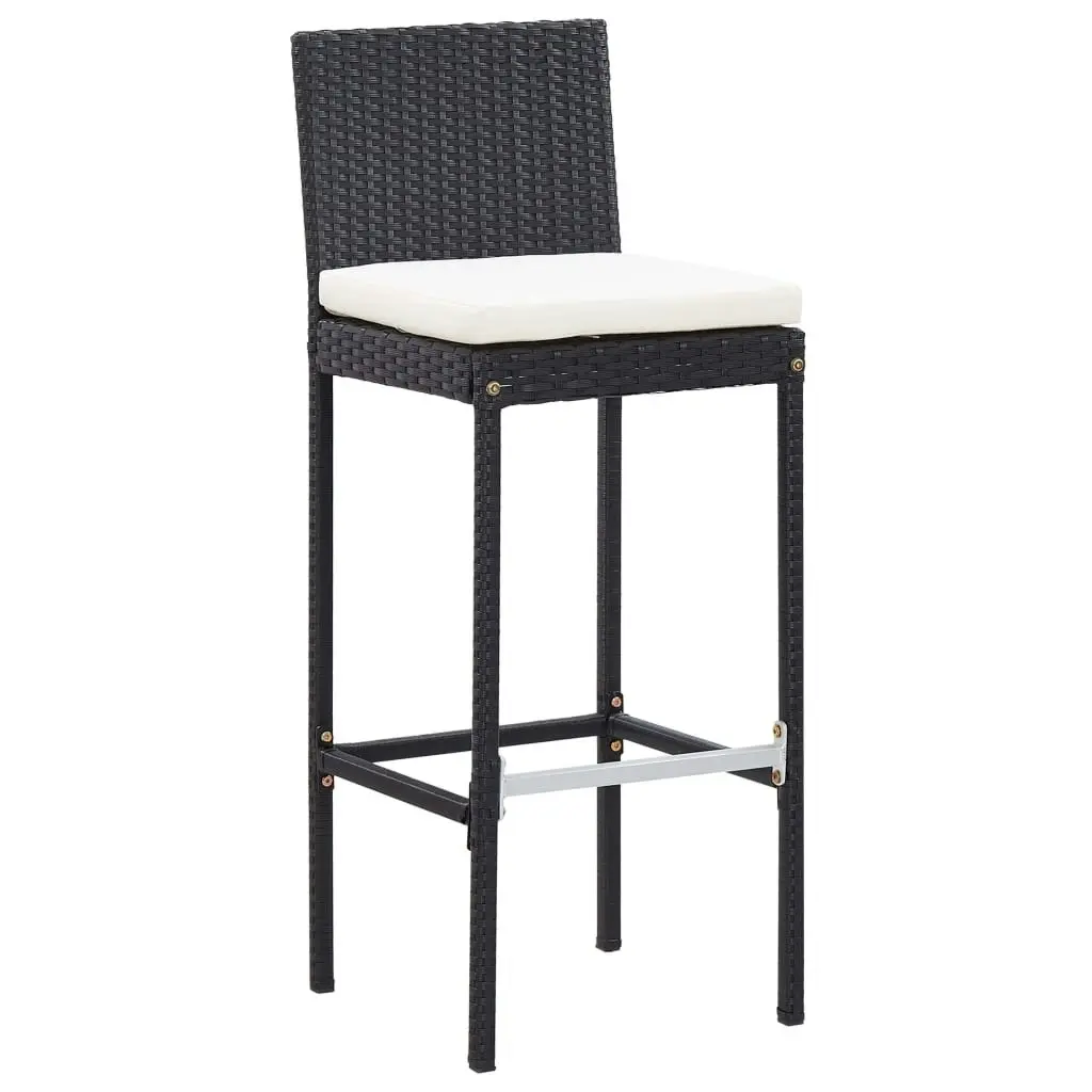 5 Piece Outdoor Bar Set Poly Rattan and Acacia Wood Black 49564