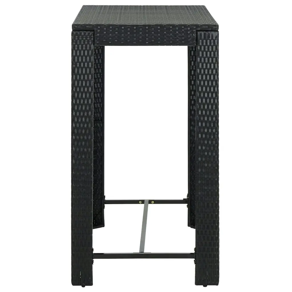 5 Piece Outdoor Bar Set with Armrest Poly Rattan Black 3064811