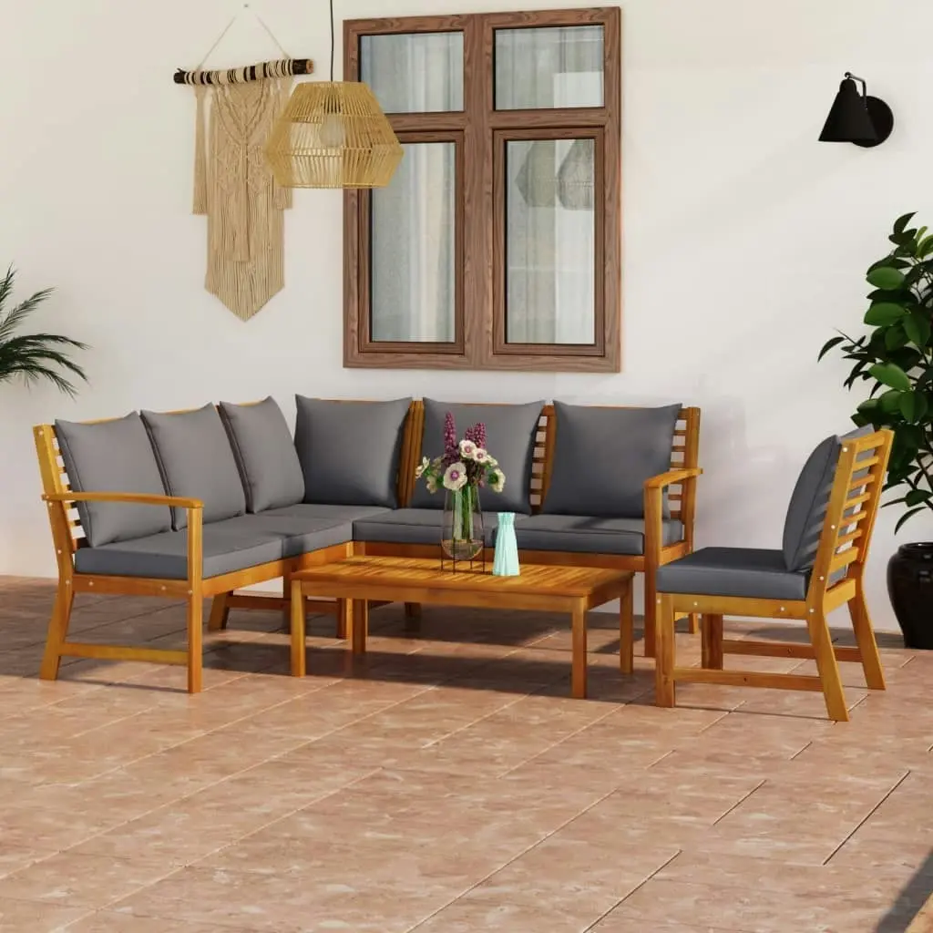 5 Piece Garden Lounge Set with Cushion Solid Acacia Wood 3057777