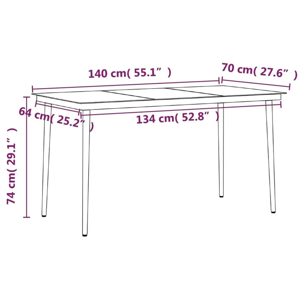 7 Piece Outdoor Dining Set with Cushions Grey and Black 3099374