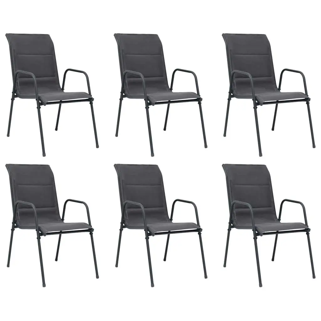 7 Piece Outdoor Dining Set Steel Anthracite 3072513