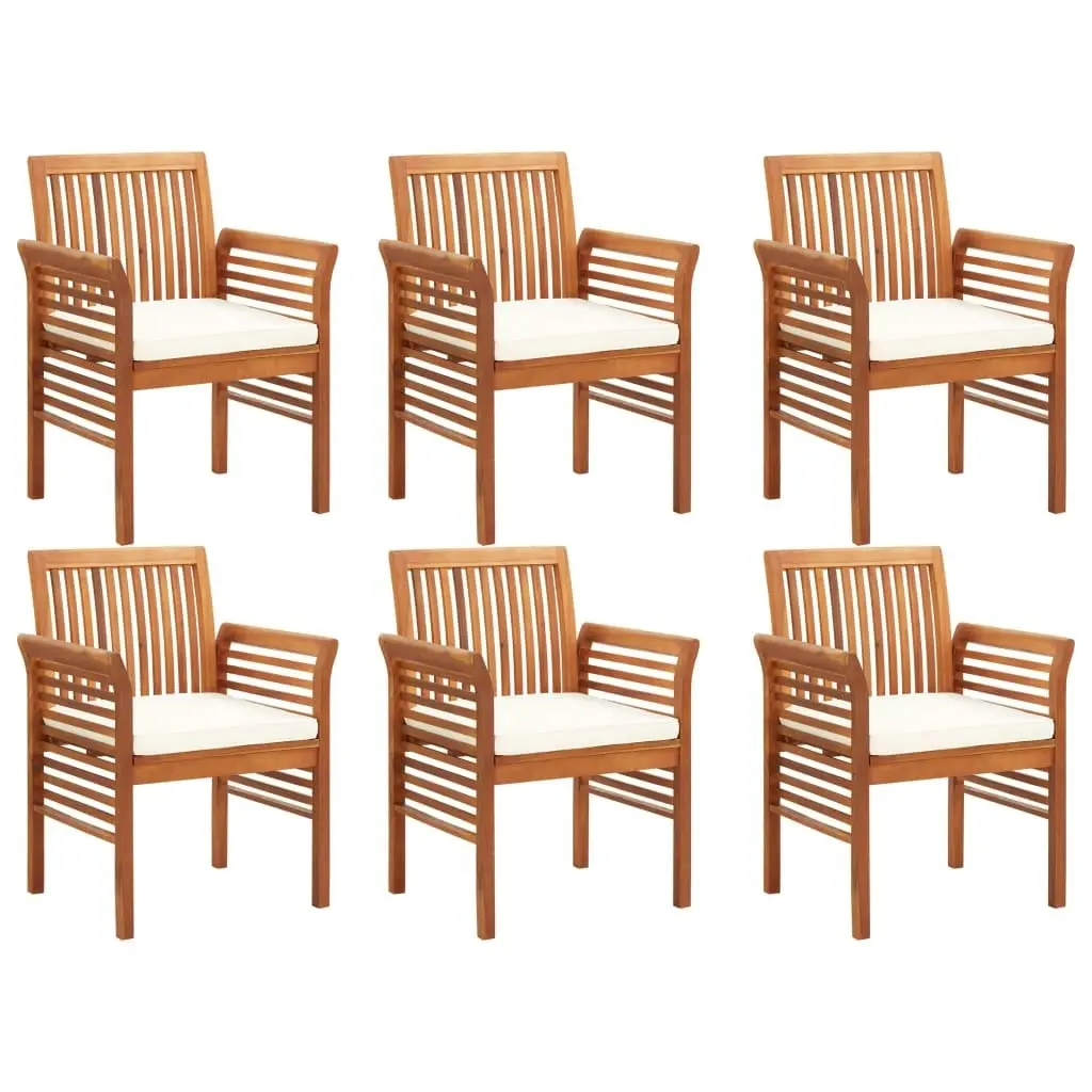 7 Piece Outdoor Dining Set with Cushions Solid Wood Acacia 278899