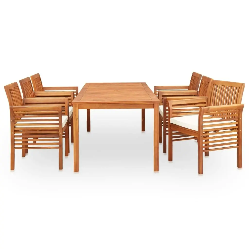 7 Piece Outdoor Dining Set with Cushions Solid Wood Acacia 278899