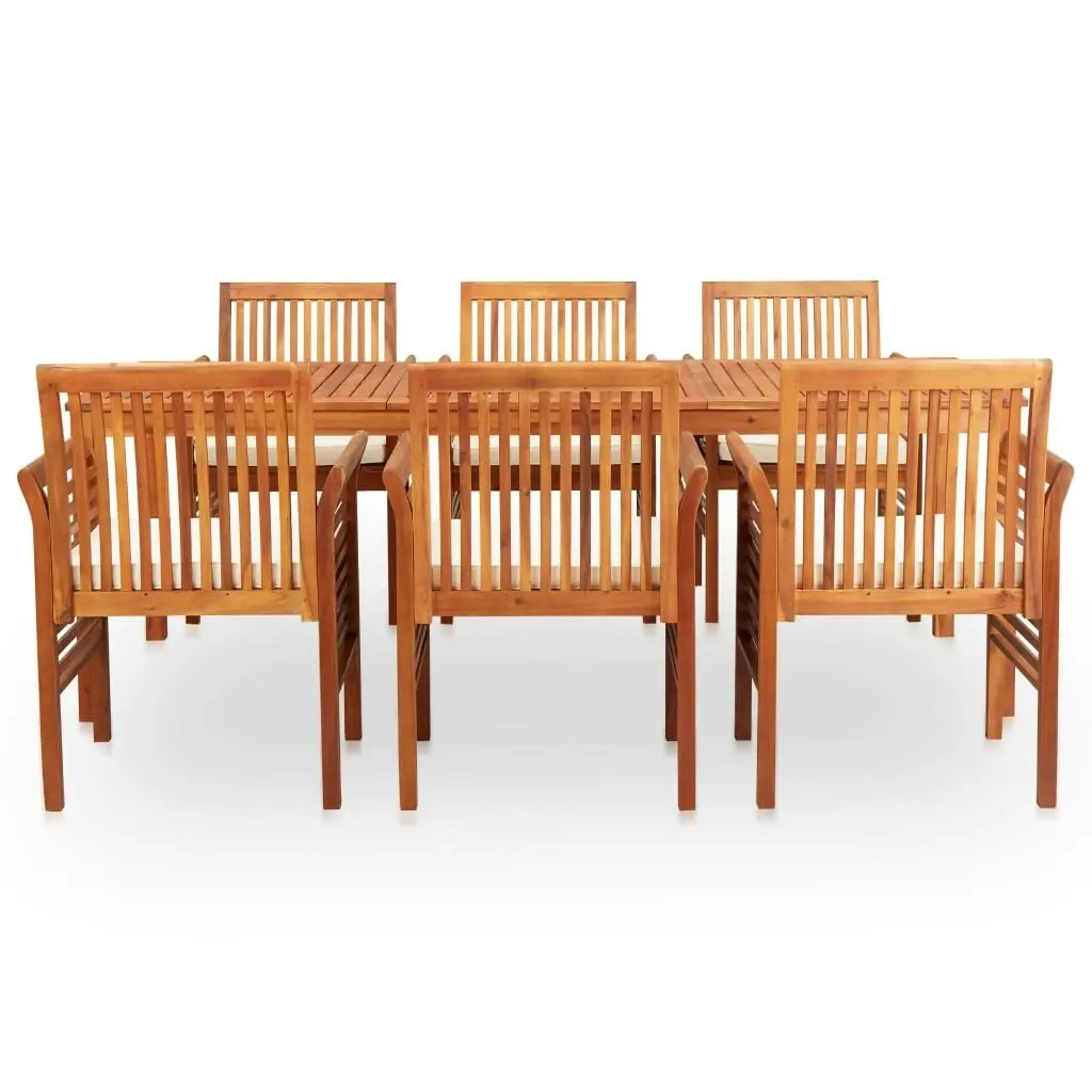 7 Piece Outdoor Dining Set with Cushions Solid Wood Acacia 278899