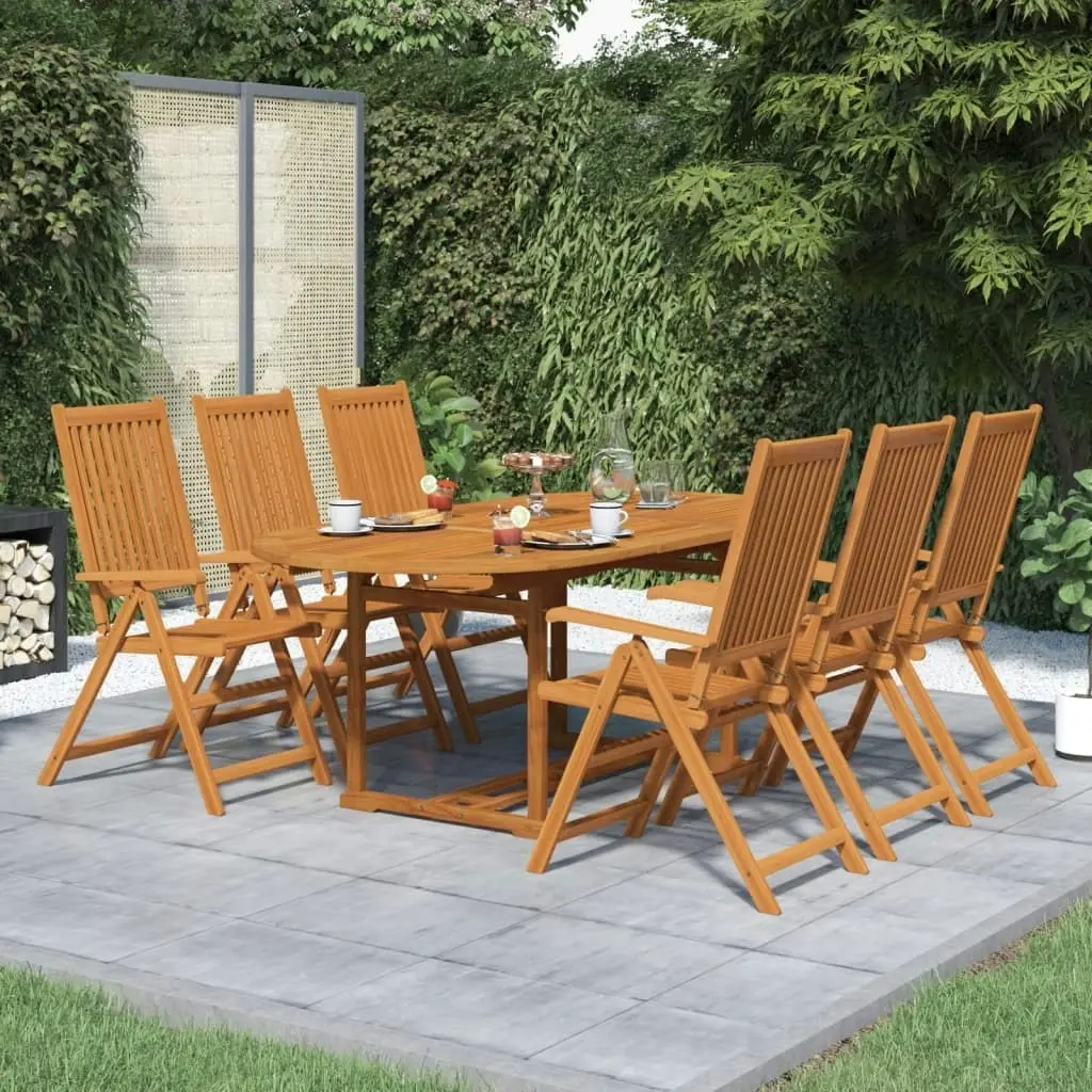 7 Piece Outdoor Dining Set Solid Acacia Wood 41814