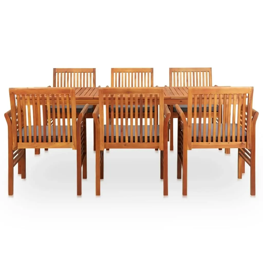 7 Piece Outdoor Dining Set with Cushions Solid Wood Acacia 278905