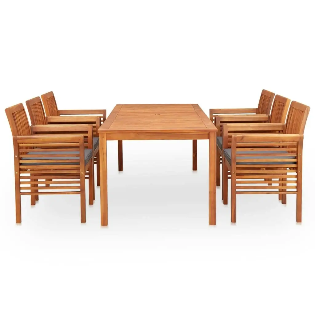 7 Piece Outdoor Dining Set with Cushions Solid Wood Acacia 278905