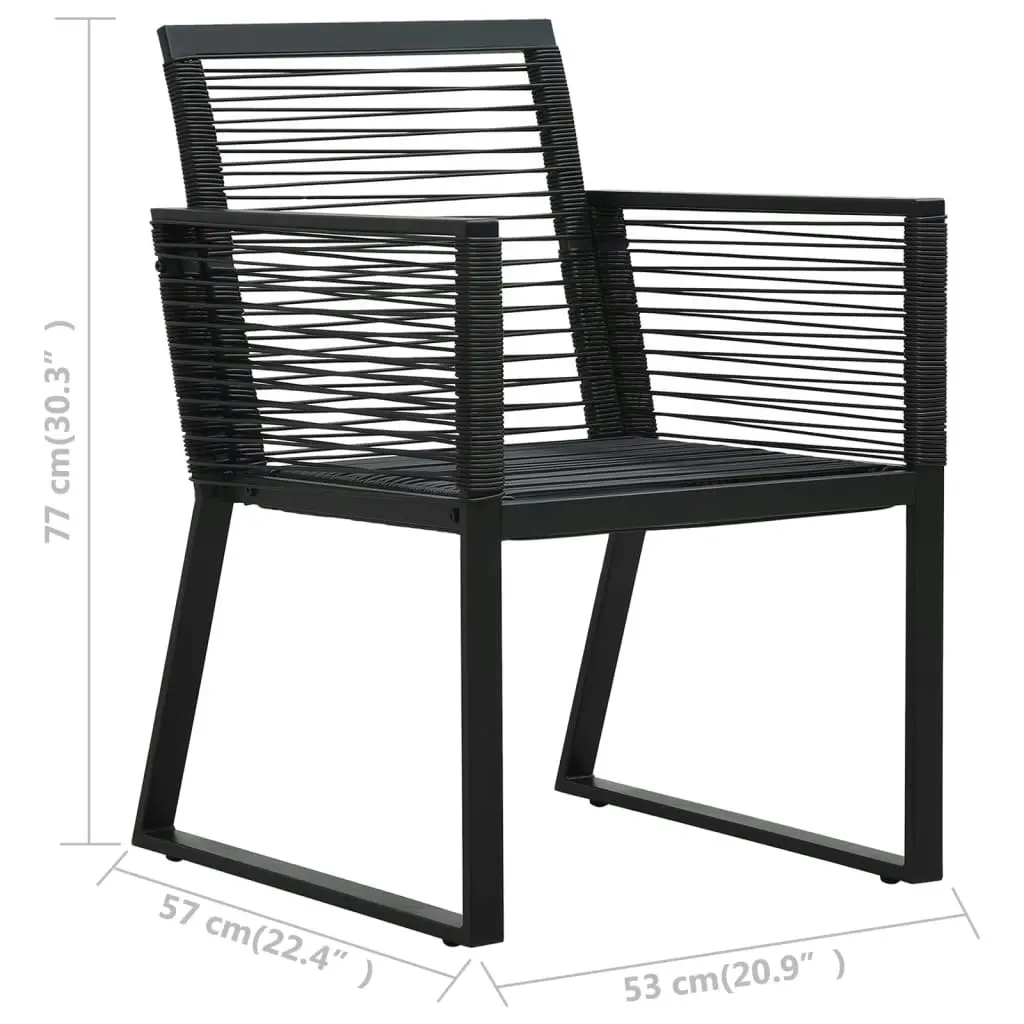 7 Piece Outdoor Dining Set PVC Rattan Black 3060216