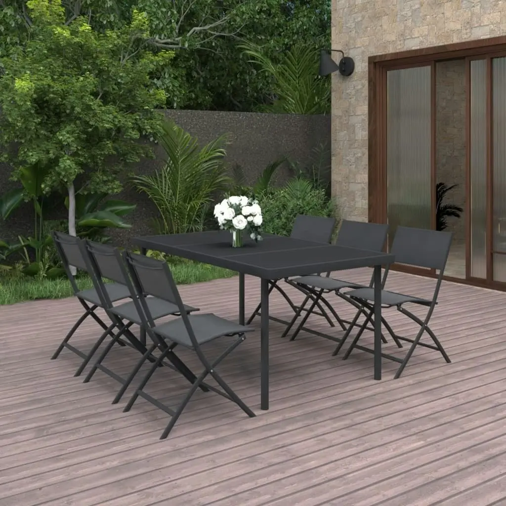 7 Piece Outdoor Dining Set Steel 3073505