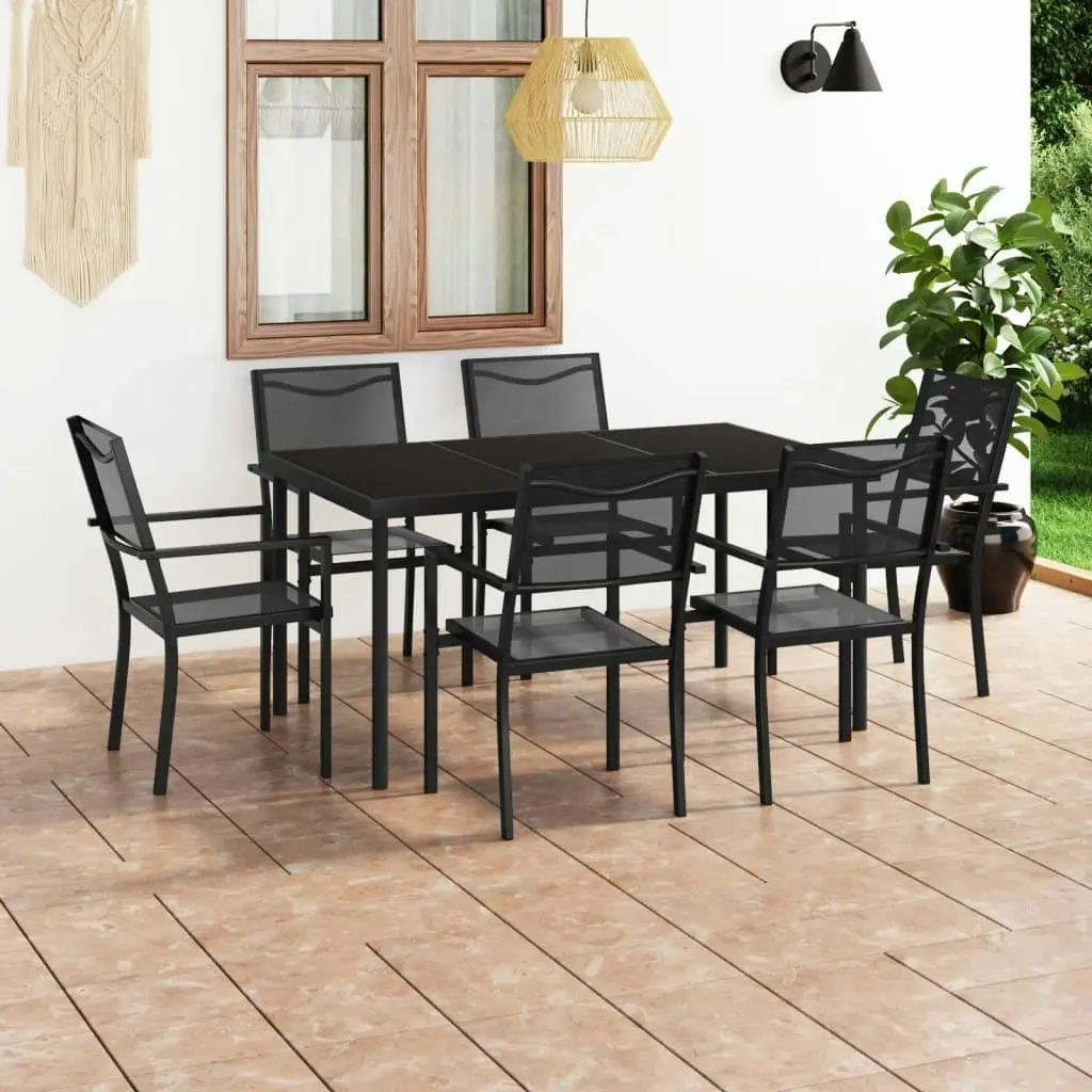 7 Piece Outdoor Dining Set Steel 3073517